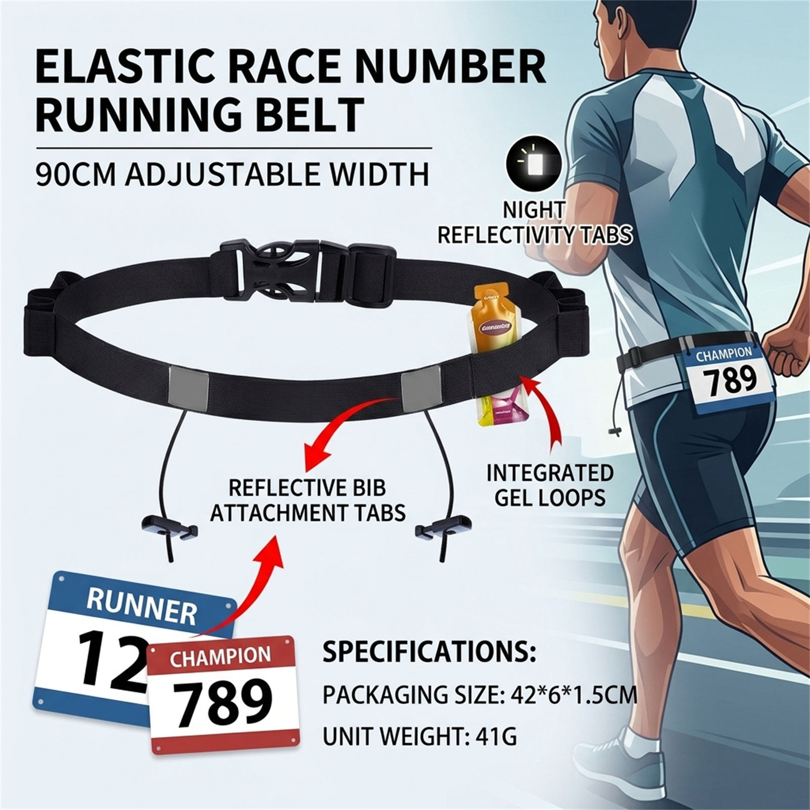 Reflective Race Bib Belt for T - Race Bib recension och pris