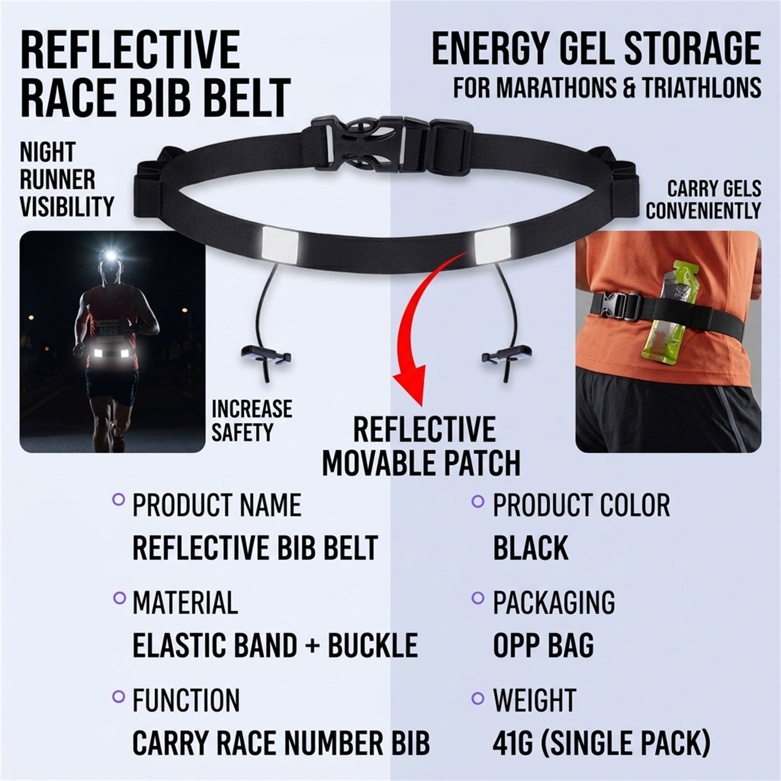 Reflective Race Bib Belt for T - Race Bib recension och pris