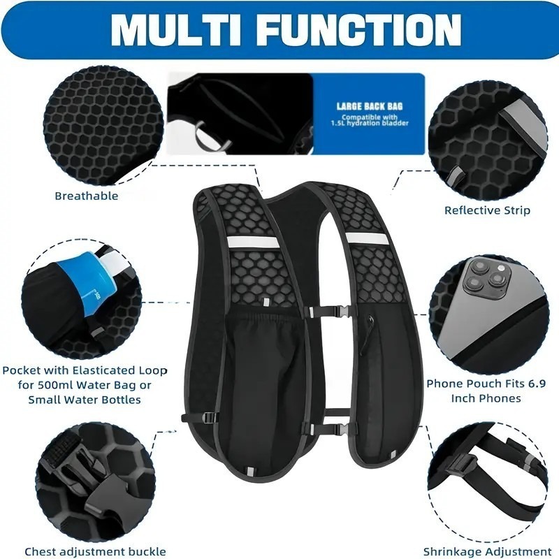 1-4PCS Outdoor Lightweight Hik - Hydration Vest recension och pris