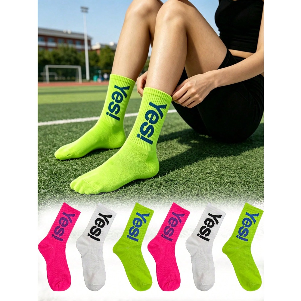 1/4 Pair Fluorescent Letter Pa - Sports Socks recension och pris