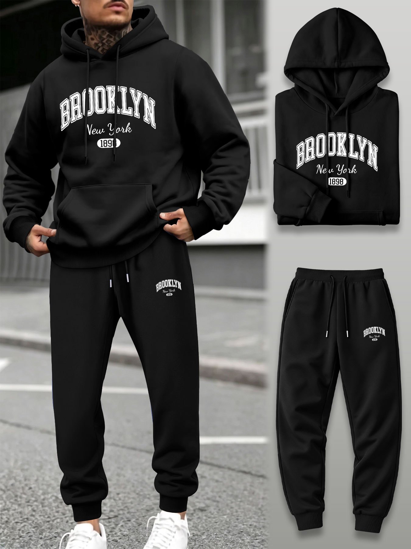 Men 2 Piece Tracksuit Hoodie J - Joggers Pants recension och pris